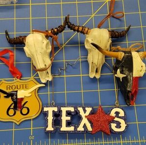 Western Texas Ornaments Set of 5